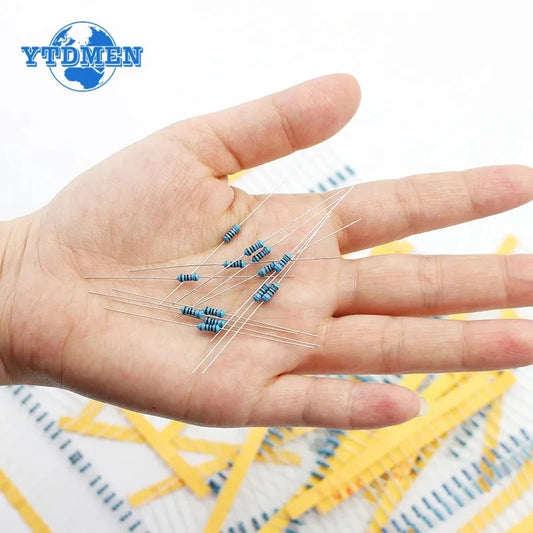 Kit Surtido Resistencias Película Metálica 1/4W 1% (1 Ohm - 10M Ohm) DIY Electrónico (500/2500 Piezas)