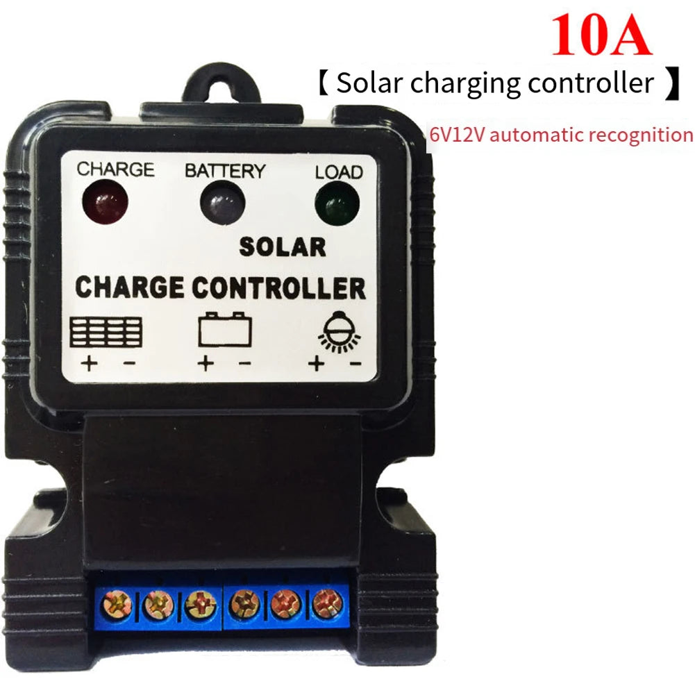 Controlador Carga Solar 10A 6V/12V Auto Identificación Accesorios Sistema PV