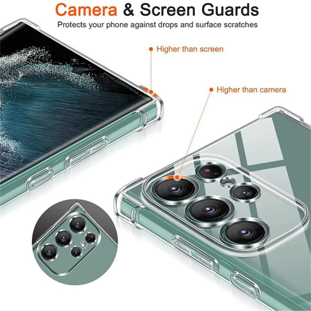 Funda Carcasa Transparente Anti-Golpes para Samsung Galaxy A13/A26/A33-A36/A52-A56 / S21-S25 Plus/Ultra