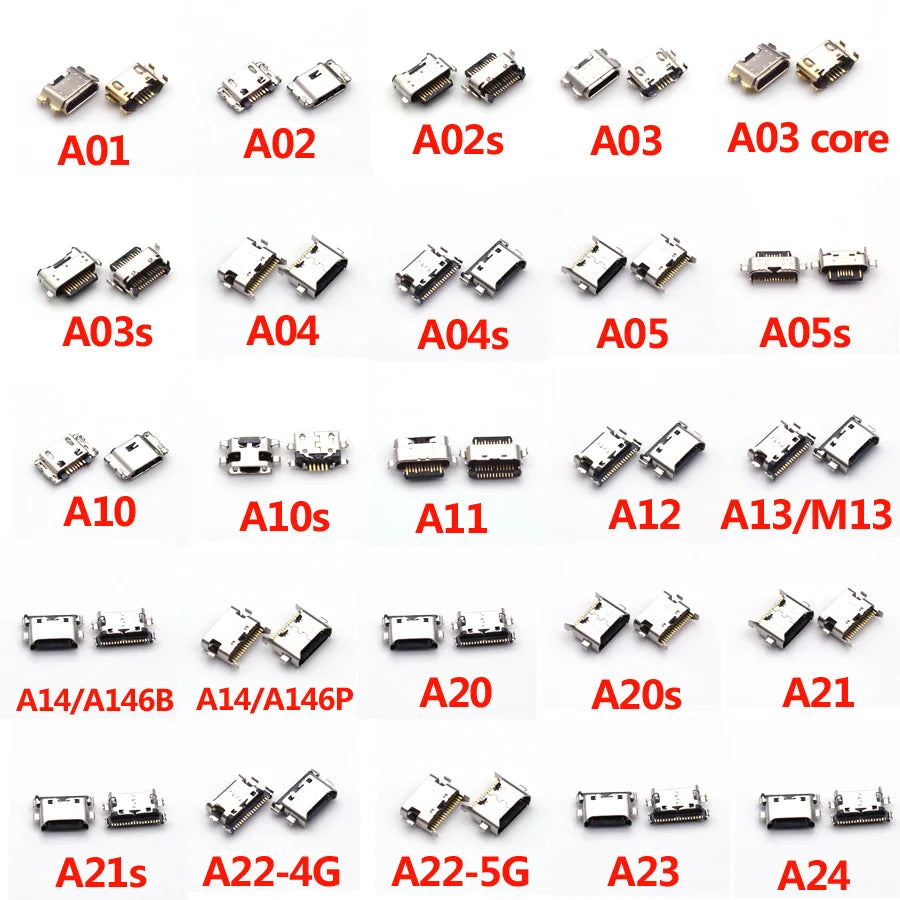 Conector Dock Puerto Carga USB para Samsung A01/A02/A02s/A03s/A03 Core/A04/A05/A05s/A10/A10s/A11/A12/A21s/A20s (10 Unidades)