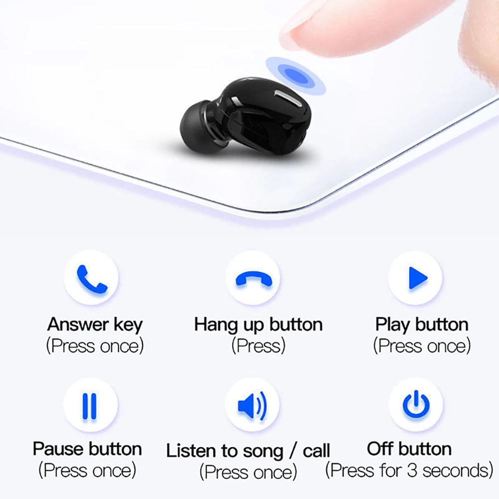 Auricular Inalámbrico X9 Bluetooth 5.0 con Micrófono (Single In-Ear Deportivo, Sonido Estéreo) para Xiaomi/Huawei