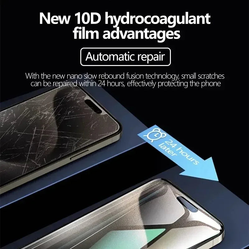 Film Hidrogel Cobertura Completa Protector Pantalla para iPhone 7/8 Plus / X/XR/XS Max / 11-16 Pro Max (Pack 5 Unidades)