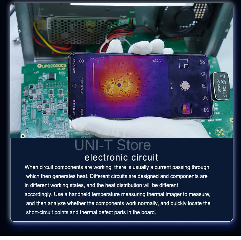Termógrafo Móvil UNI-T UTi260M para Android (Tipo C) - Herramienta Temperatura Módulo PCB/Electrónico