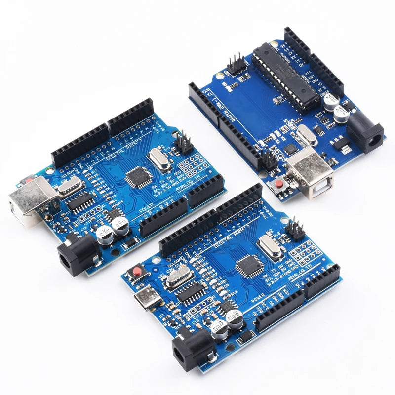 Placa Desarrollo UNO R3 (ATMEGA328P, CH340/ATEGA16U2) compatible Arduino con Cable + Placa Expansión Proto Shield R3/R4