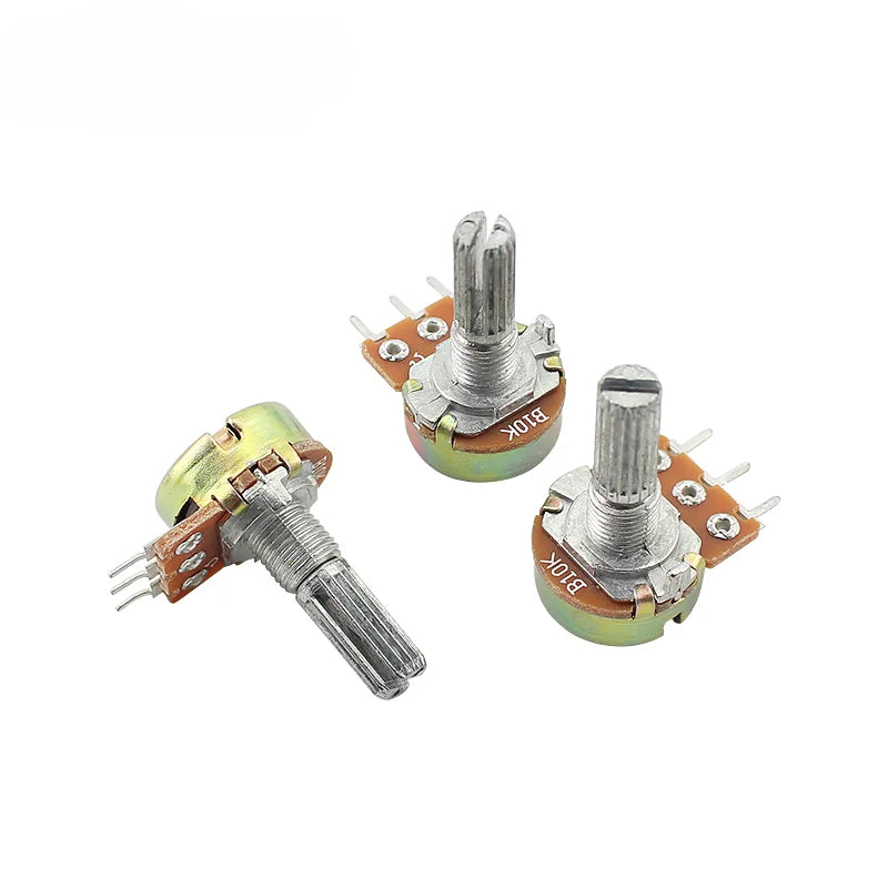 5PCS Linear Potentiometer Kit 20mm 3pin WH148 1K 2K 5K 10K 20K 50K 100K 250K 1M Potentiometers Kit With Nuts And Washers