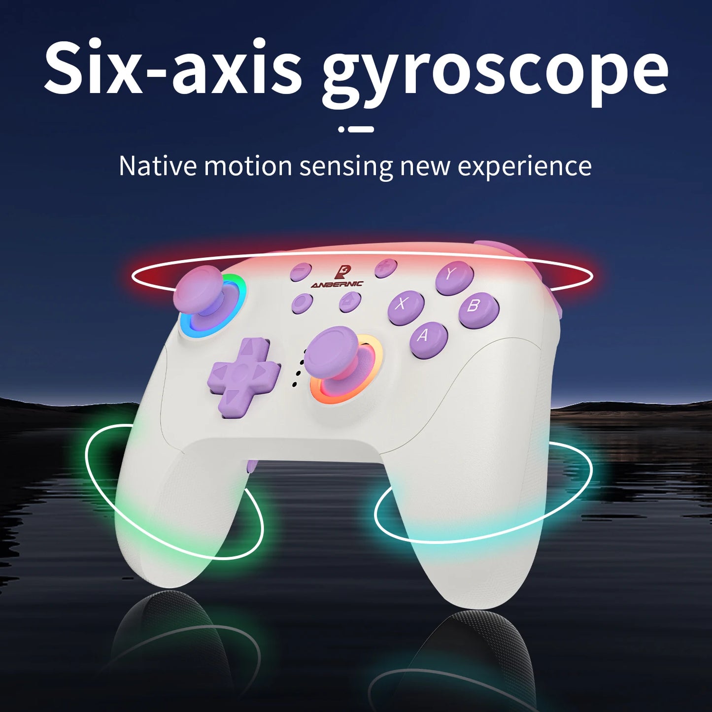 Gamepad ANBERNIC RG P01/RGP01 Bluetooth/Cableado con Joystick Efecto Hall RGB para Switch/PC/Steam/Android/iOS