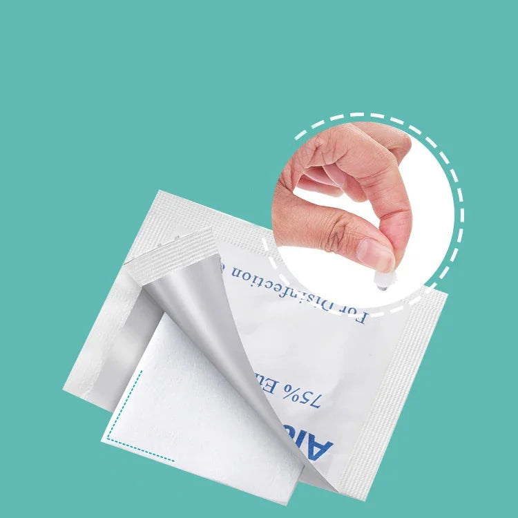 100Pcs/box 75% Alcohol Wipes Individually Wrapped for Disposable Cleaning Pads Car Detail Glass Wash Towel Screen Glasses Clean
