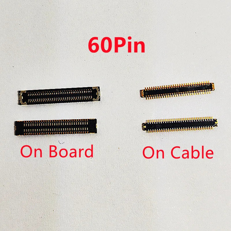 10pcs LCD Display FPC Connector On Board For Xiaomi Hongmi Redmi 9A 9C Note9 Note 9 Poco C3 Screen Plug 60pin