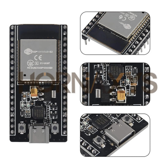 Placa Expansión ESP32-DevKitC-32 (ESP-WROOM-32, 38 Pines) Tipo C/Micro USB CP2102 WiFi + Bluetooth Doble Núcleo (1 Unidad)