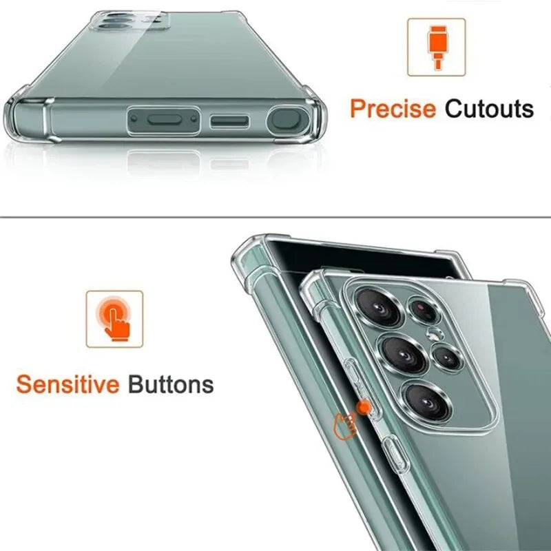 Funda Carcasa Transparente Anti-Golpes para Samsung Galaxy A13/A26/A33-A36/A52-A56 / S21-S25 Plus/Ultra