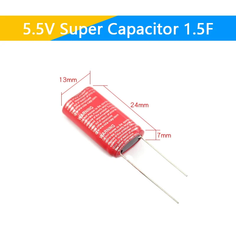 Supercapacitor Farad Tipo Combinación (0.22F-50F, 5.5V) - Unidad (Especificar Valor)