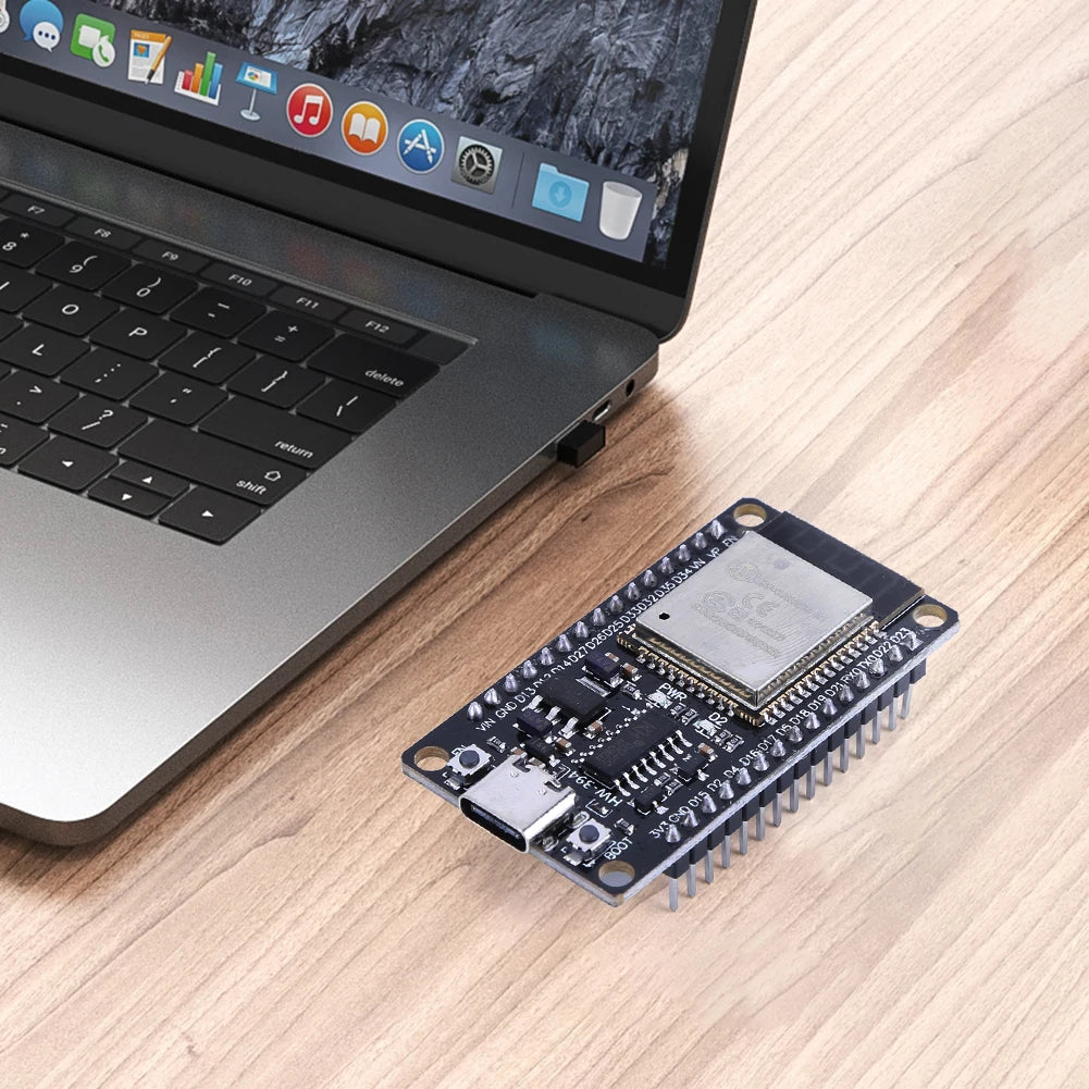 Placa Desarrollo ESP32 (30 Pines, ESP32-WROOM-32S/32D) Módulo Inalámbrico WiFi Bluetooth Doble Núcleo Bajo Consumo