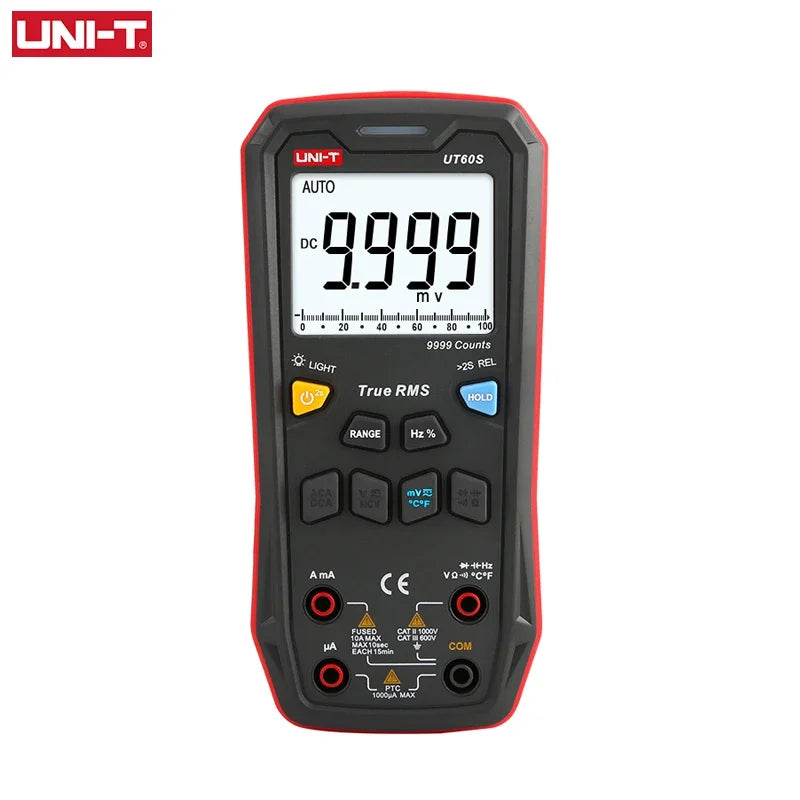 Multímetro Digital Inteligente UNI-T UT60S / UT60BT (Bluetooth) - True RMS, Tester Voltaje 1000V AC/DC, Amperímetro, Frecuencímetro