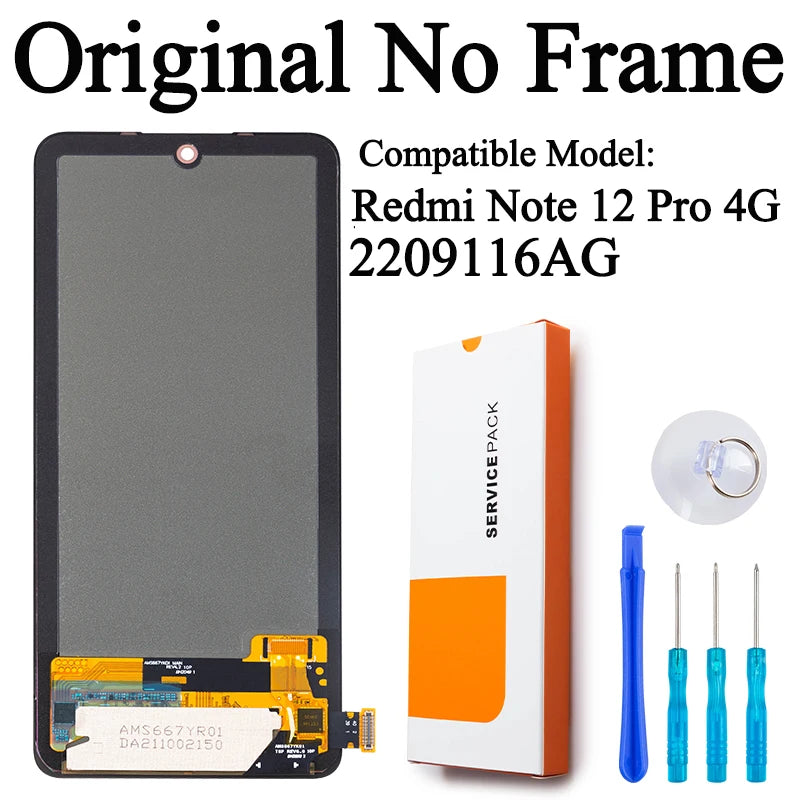 2209116AG 22101316C Premium Lcd For Xiaomi Redmi Note 12 Pro 4G Display Note 12 Pro Plus Touch Screen For Redmi Note 12 Pro 5G