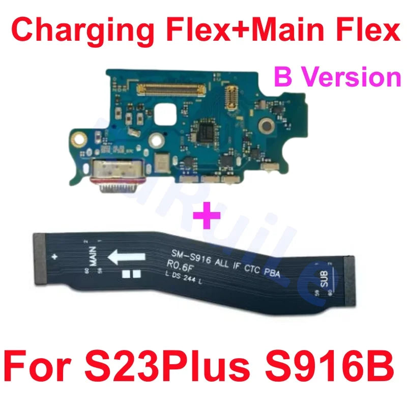 Puerto de carga flexible para Samsung S23 S22 Plus Ultra S901B S901U S906U S908B S S911B S916U S918B placa base conectar Cable USB principal