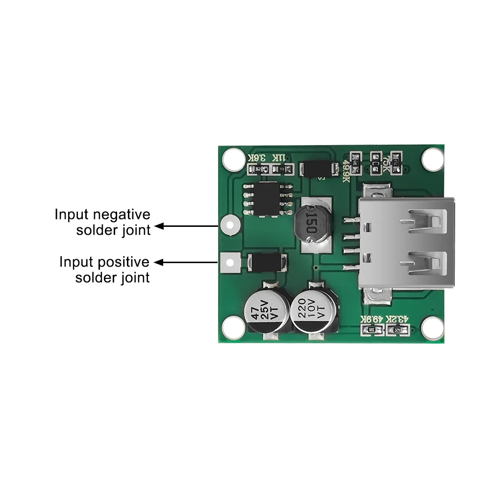 Regulador Voltaje Carga Panel Solar USB 5V 2A Power Bank Input 5-18V Output 5V