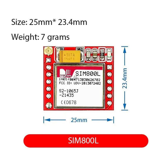 Módulo GSM/GPRS SIM800L (MicroSIM, Quad-Band, Serial TTL) Placa Core Pequeña