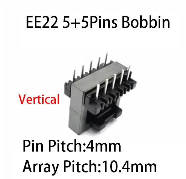Núcleo Ferrita EE22/EI22 PC40 con Bobina Vertical/Horizontal (8/10 Pines)