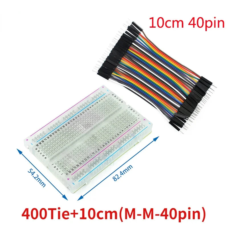 Breadboard Jumper Wire Dupont Line Kit MB102 ZY-204 400 Tie Points Solderless PCB Breadboard DIY Mini Test Protoboard Kits