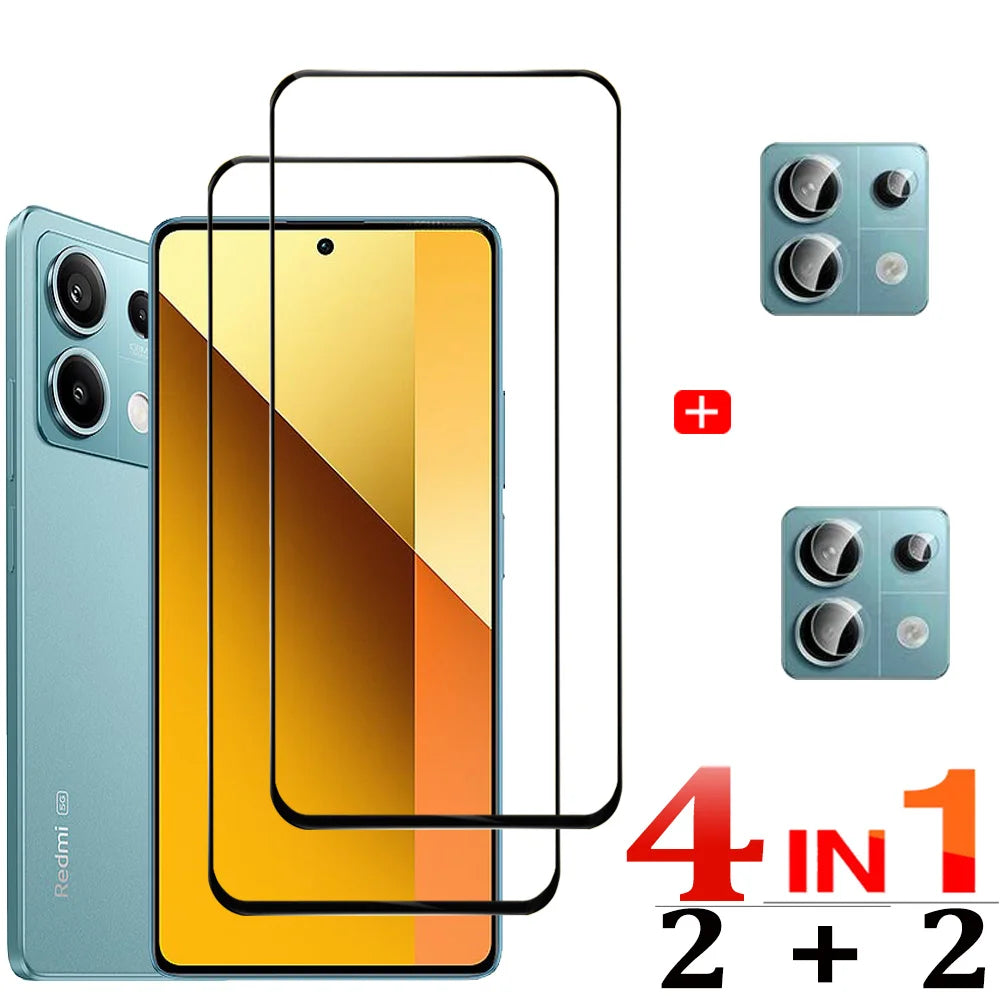 Protective Glass For Redmi Note 14 13 Pro 5G Screen Protectors Redmi Note13 12 11 10 Pro Tempered Glass & Lens Film Nota 12 Pro Plus Pelicula Cristal Templado For Redmi Note 14 Anti-Scratch Phone Front Film