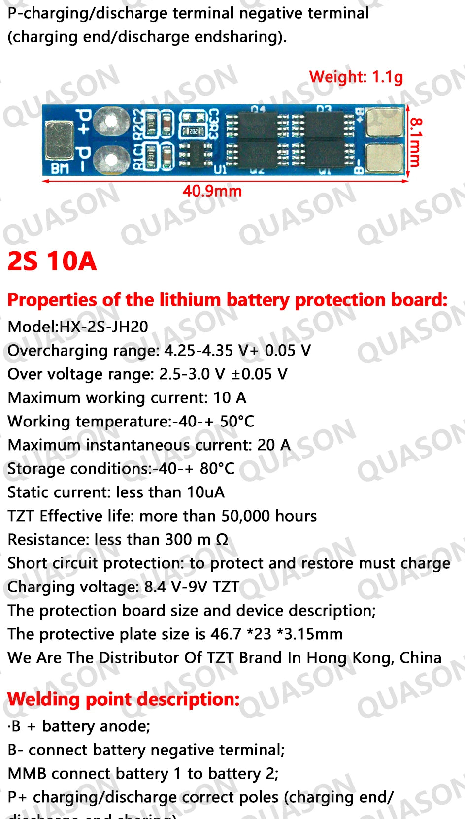 2S 3A 4A 5A 8A 10A 13A 20A 7.4V 8.4V Li-ion 18650 Lithium battery protection board / BMS board Standard / Balance