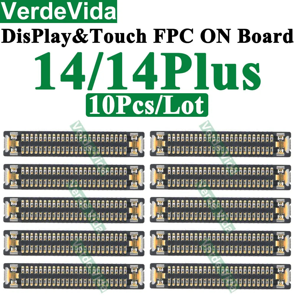 Conector FPC Táctil / Pantalla LCD en Placa Base para iPhone X/XS/XR/11/12/13/14/15/16 Pro Max/Plus (10 Unidades)