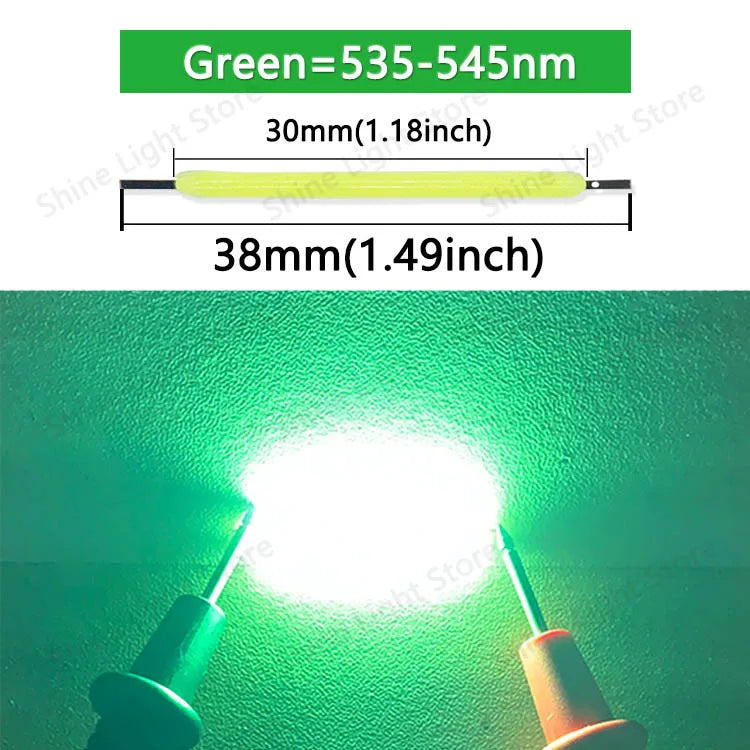 Filamento LED COB 3V 38mm para Bombilla Edison Decoración Hogar/Boda/Camping DIY (10-1200 Piezas)