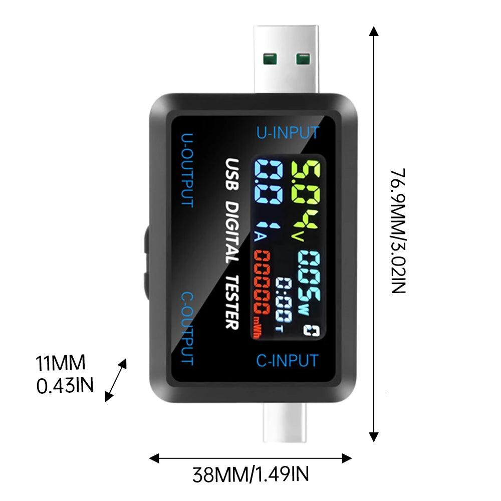 Tester USB Medidor Voltaje/Corriente/Capacidad Batería (Voltímetro Doctor Cargador Power Bank)