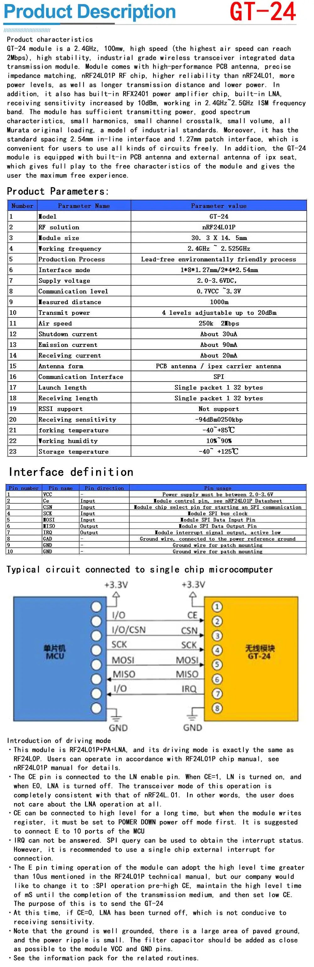 Módulo Transmisión Datos Inalámbrico NRF24L01+PA+LNA 2.4GHz (Versión Mejorada, 1000 Metros) para Arduino