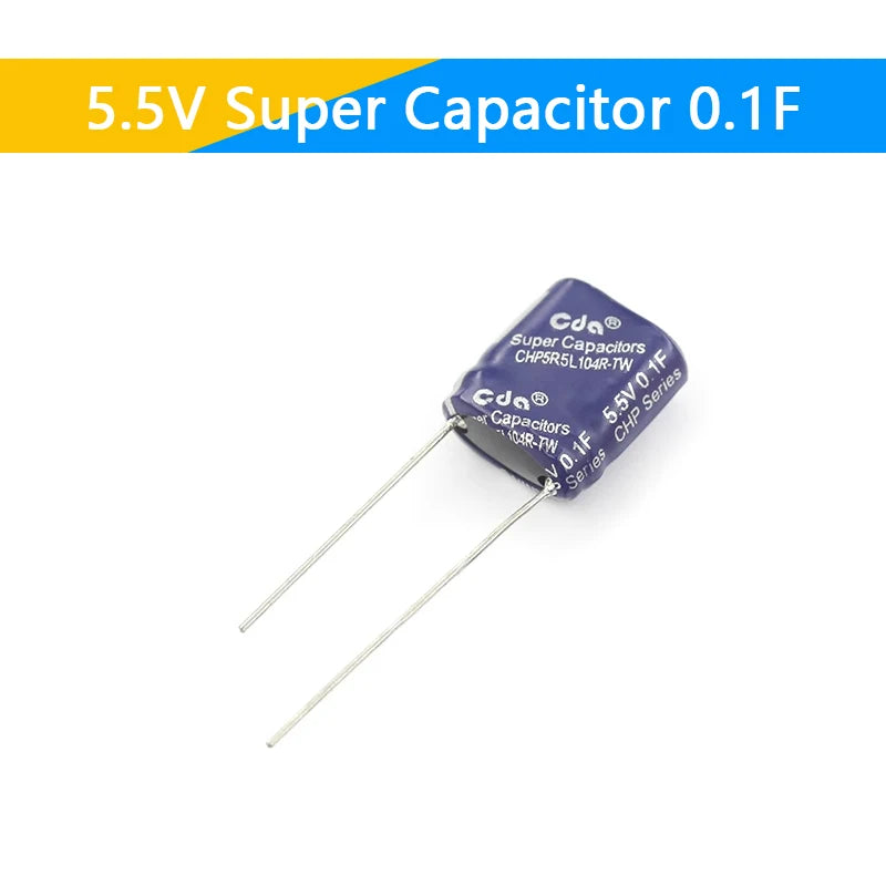 Supercapacitor Farad Tipo Combinación (0.22F-50F, 5.5V) - Unidad (Especificar Valor)