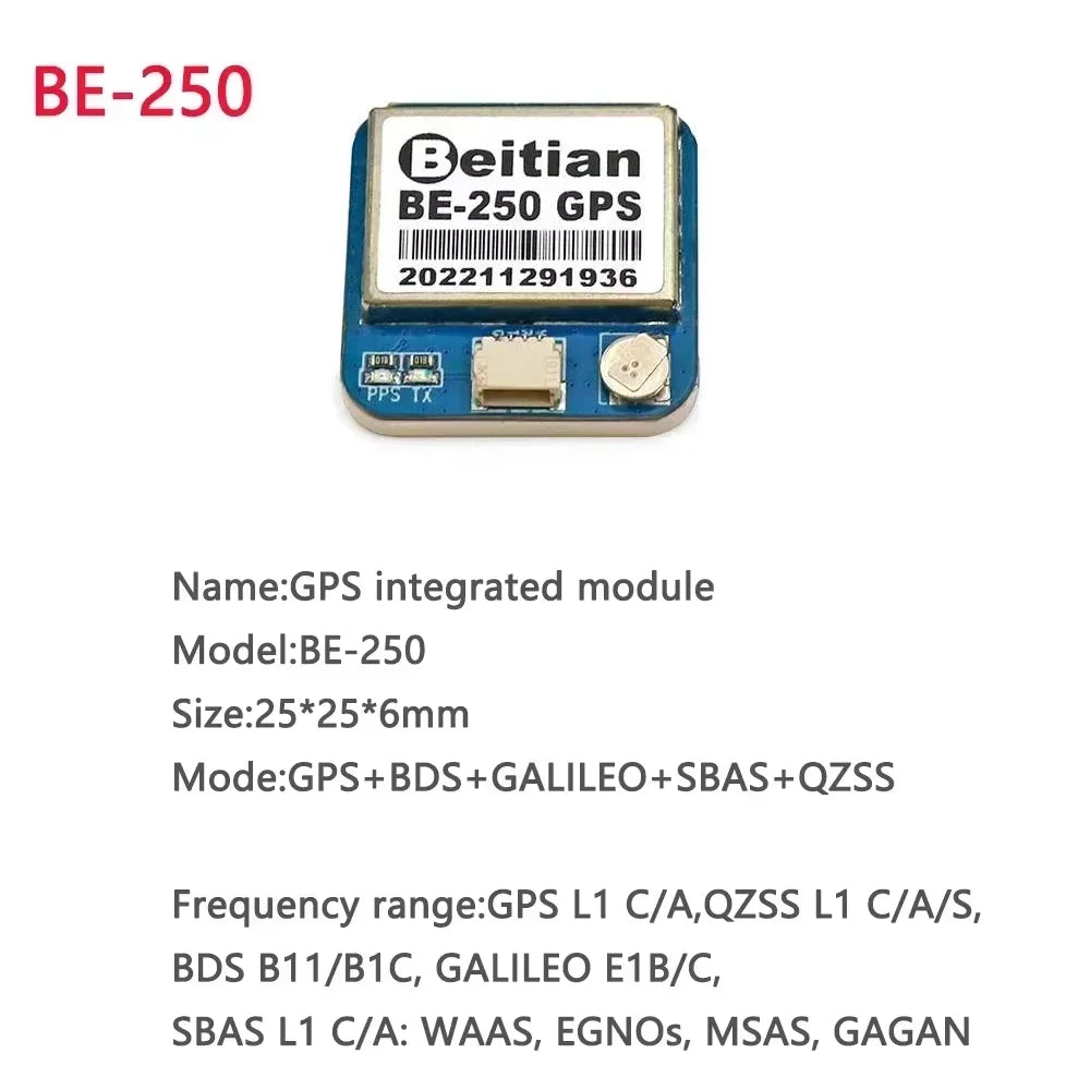 Módulo GPS Beitian UBX M10 (BE-180/BE-220/BE-250/BE-250Q/BE-280/BE-450/BE-880/BE-880Q) con Antena GNSS Bajo Consumo