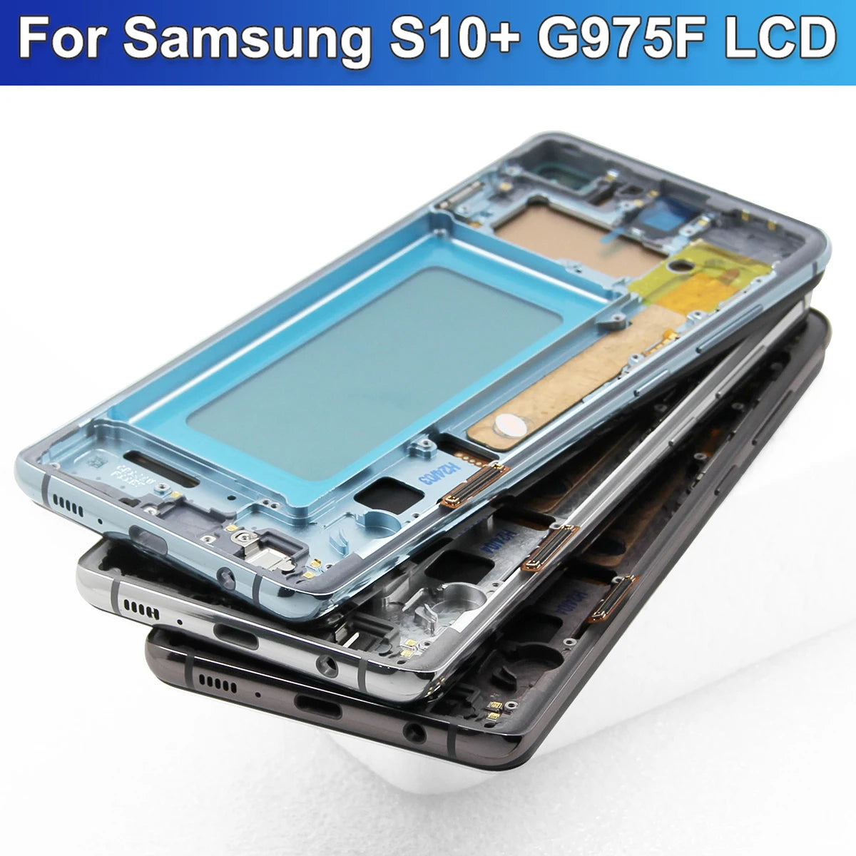 Pantalla LCD de 6,4 pulgadas para Samsung, repuesto de montaje de digitalizador con pantalla táctil, probado, S10 +, G975F, G975U, G975W, G975