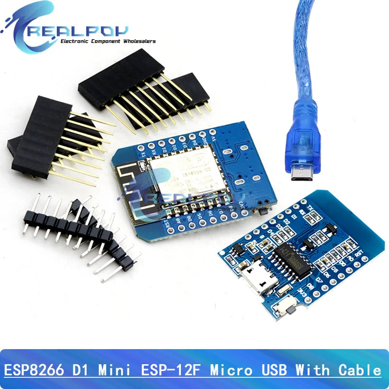 Módulo Wemos D1 Mini ESP8266 (ESP-12F) WiFi Placa Desarrollo Micro USB/Type-C 3.3V + Pines