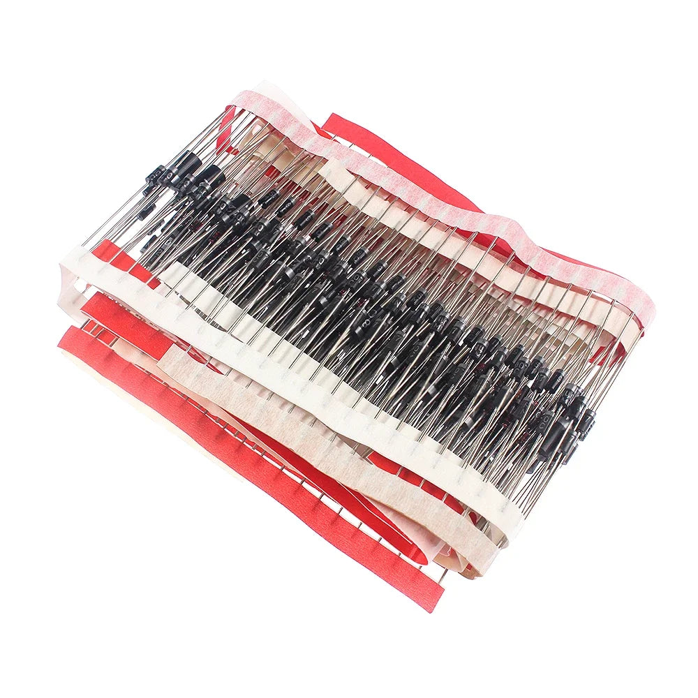Kit Surtido Diodos 14 Valores (Rectificador/Recuperación Rápida/Schottky/Switching) 1N4001-FR207 en Caja (350 Piezas)