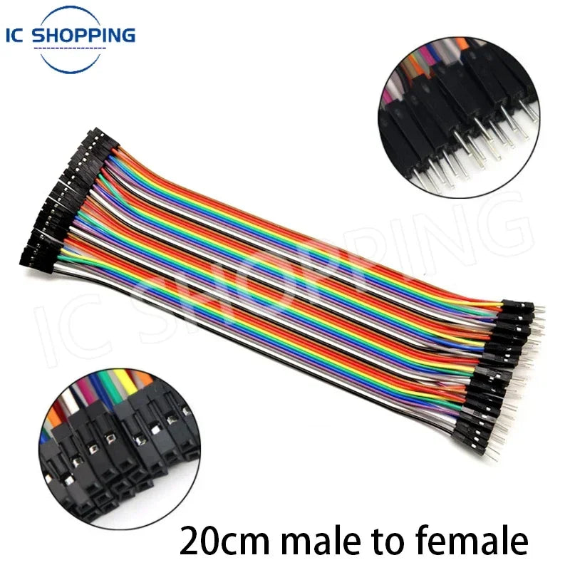 Cable Jumper Dupont (40 Unidades) Macho-Macho / Hembra-Hembra / Macho-Hembra para Arduino DIY Kit