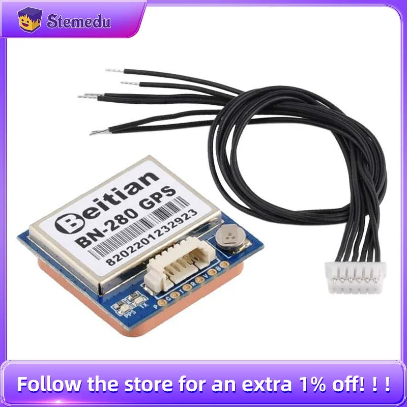 Módulo GNSS Dual Beitian BN-280 G-MOUSE (GPS/GLONASS, UART TTL, 4M Flash, 3-5V) para Arduino/RC/RPI/Drones