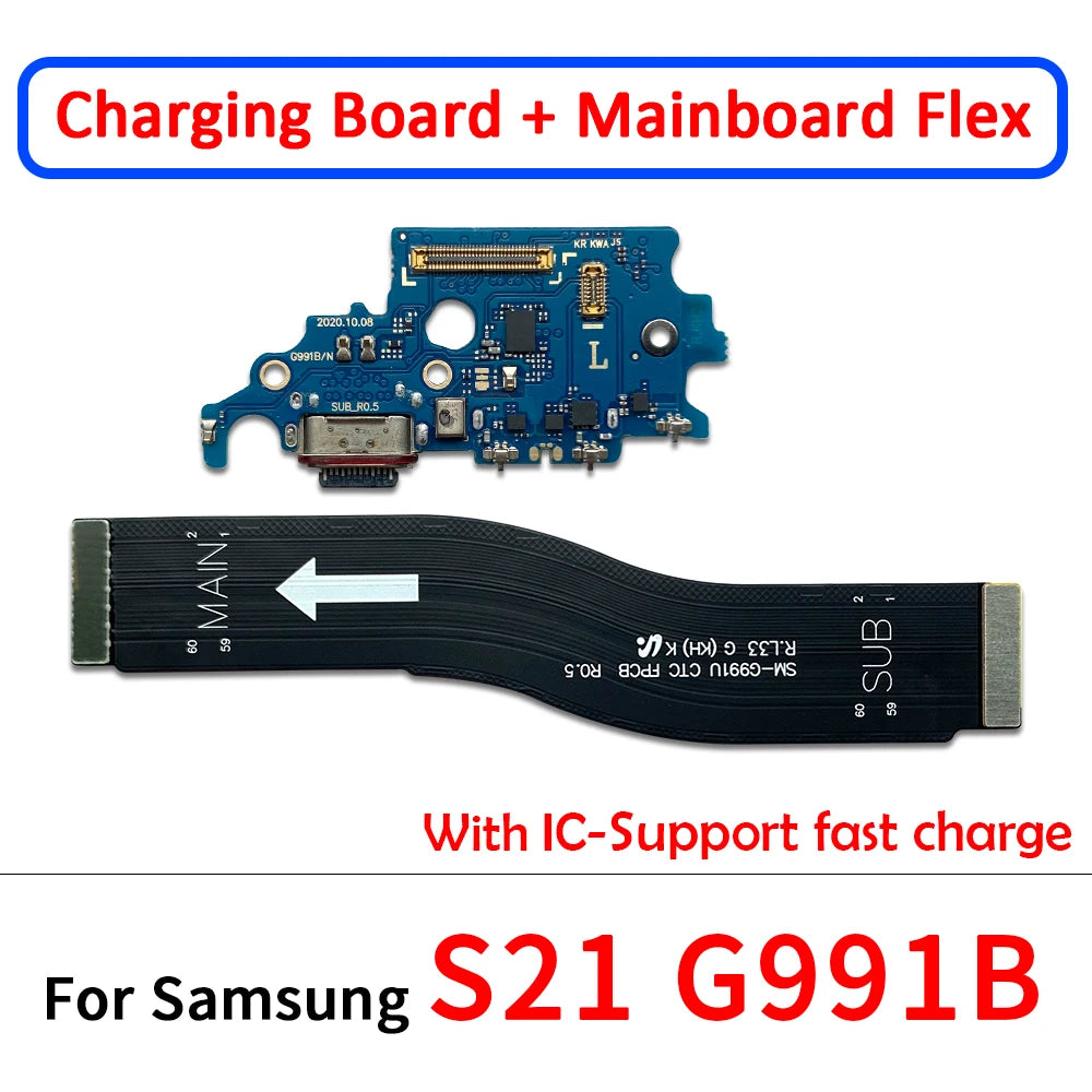 Cable Flex Conexión Placa Principal a Puerto Carga (Dock) para Samsung S20 FE 4G/S20+/S20 Ultra/S21 (Modelos G780/G98x/G991B)