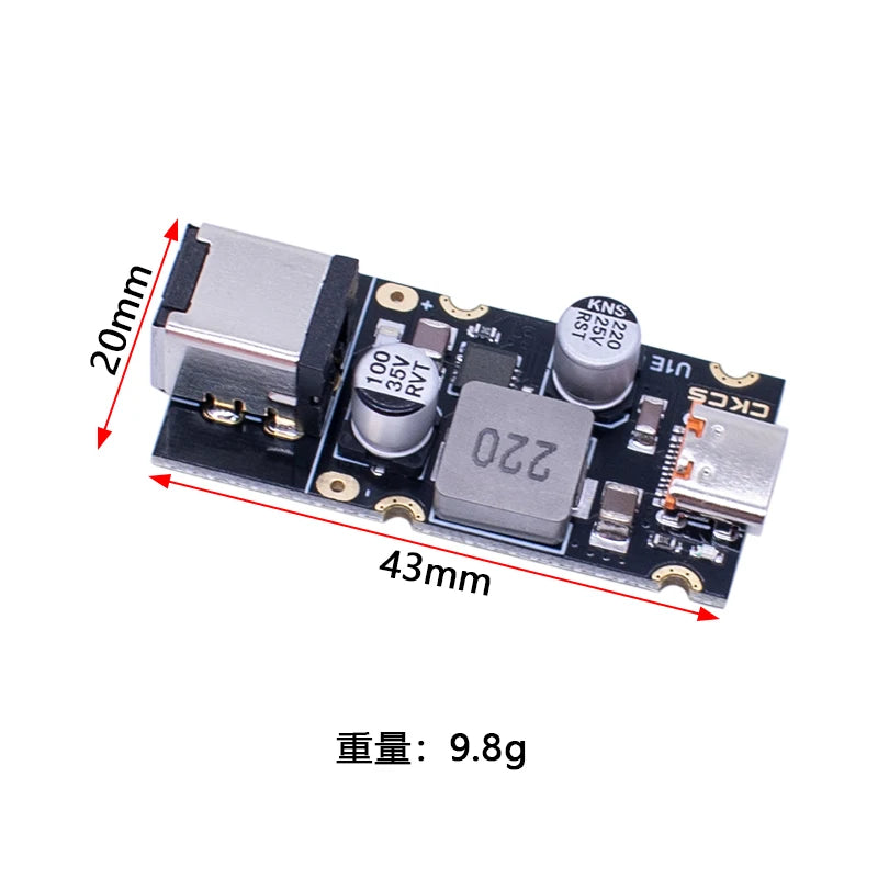 Módulo Carga Rápida CKCS PD 65W USB-C Soporta Apple PD3.1/PPS/QC3.0/Huawei SCP
