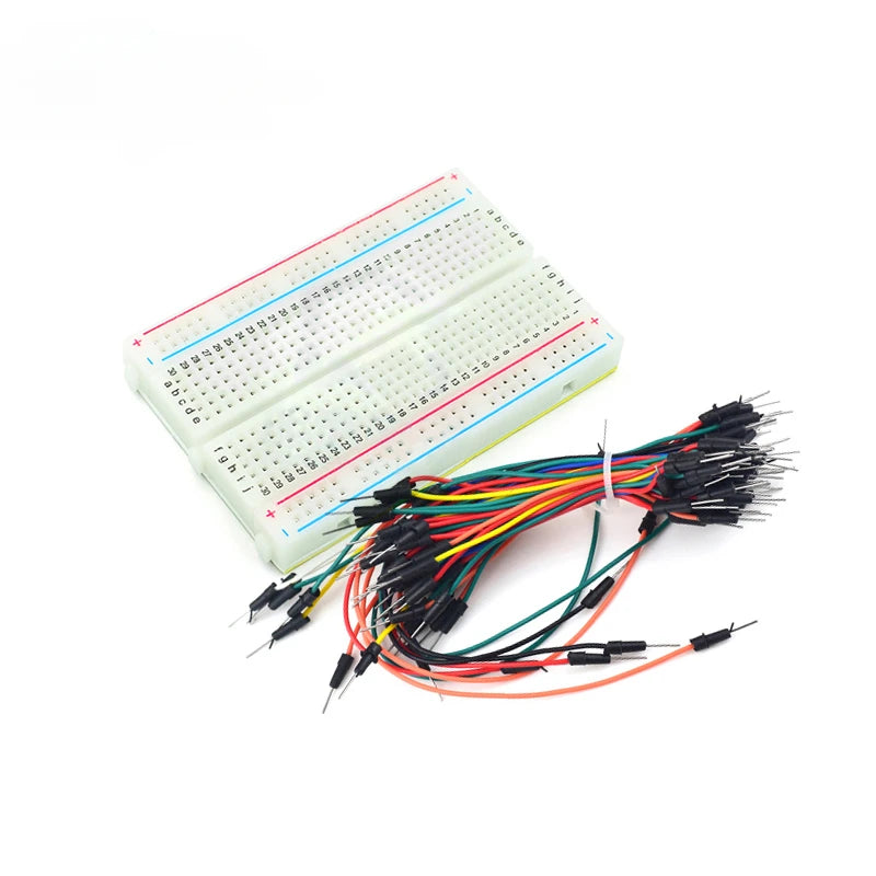 MB102 Breadboard Kit 400/830 Points Prototype Board 65 Jumper Wires U-Shaped Solderless Breadboard Jumper Cables DIY Electronics