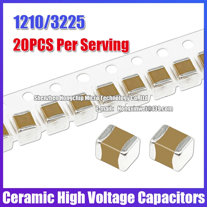 Capacitor Cerámico Alto Voltaje SMD 1210 (22uF 226K, 63V/100V, X7R 10%) MLCC No Polar - Pack 20 Unidades