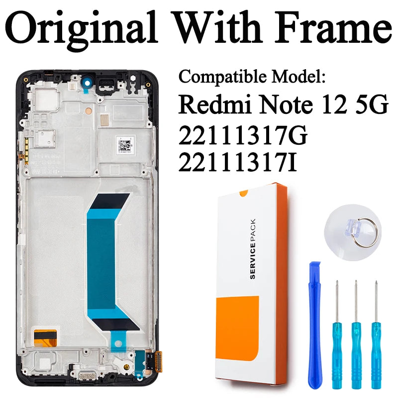 23021RAAEG 22111317I Premium Lcd For Xiaomi Redmi Note 12 4G Display Touch Screen Digitizer Panel Assembly For Redmi Note 12 5G