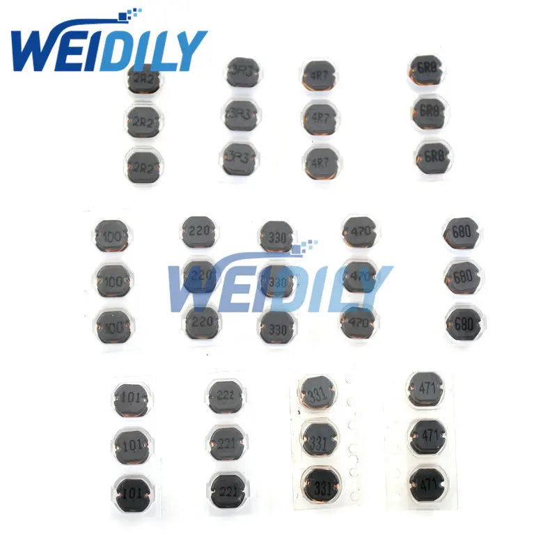 Kit Surtido Inductores Potencia SMD (CD32/CD43/CD54/CD75) - Varios Valores (2.2uH-470uH) - 26/39/50/65 Piezas