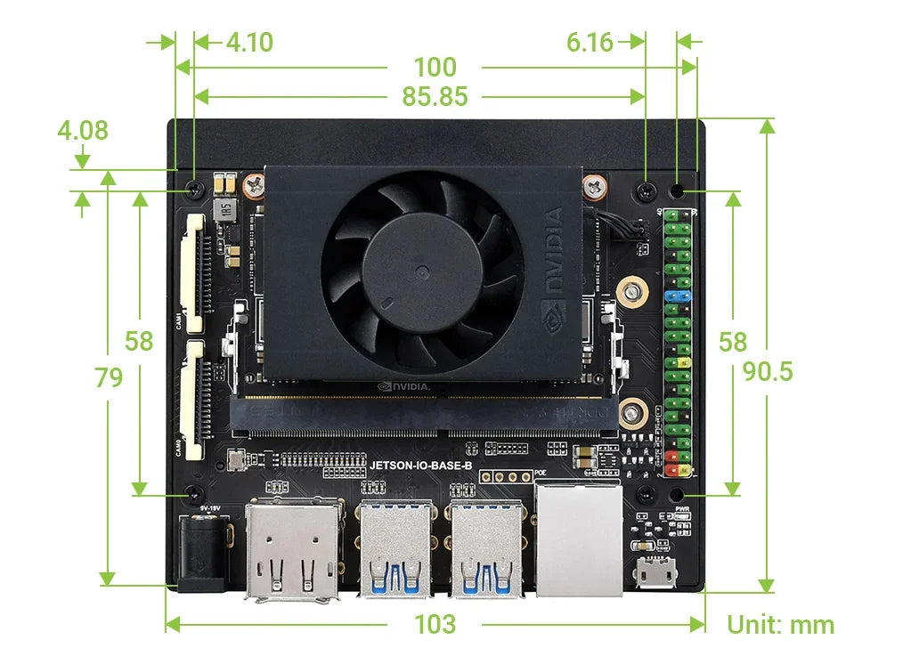 Módulo NVIDIA Jetson Xavier NX con Kit Expansión AI (8GB/16GB EMMC)