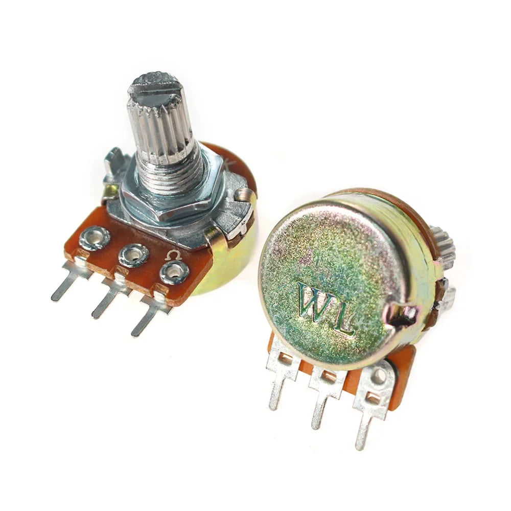 10pcs/lot WH148 Linear Potentiometer 15mm 3pin with Nuts and Washers WH148 B1K B2K B5K B10K B20K B50K B100K B250K B500K B1M