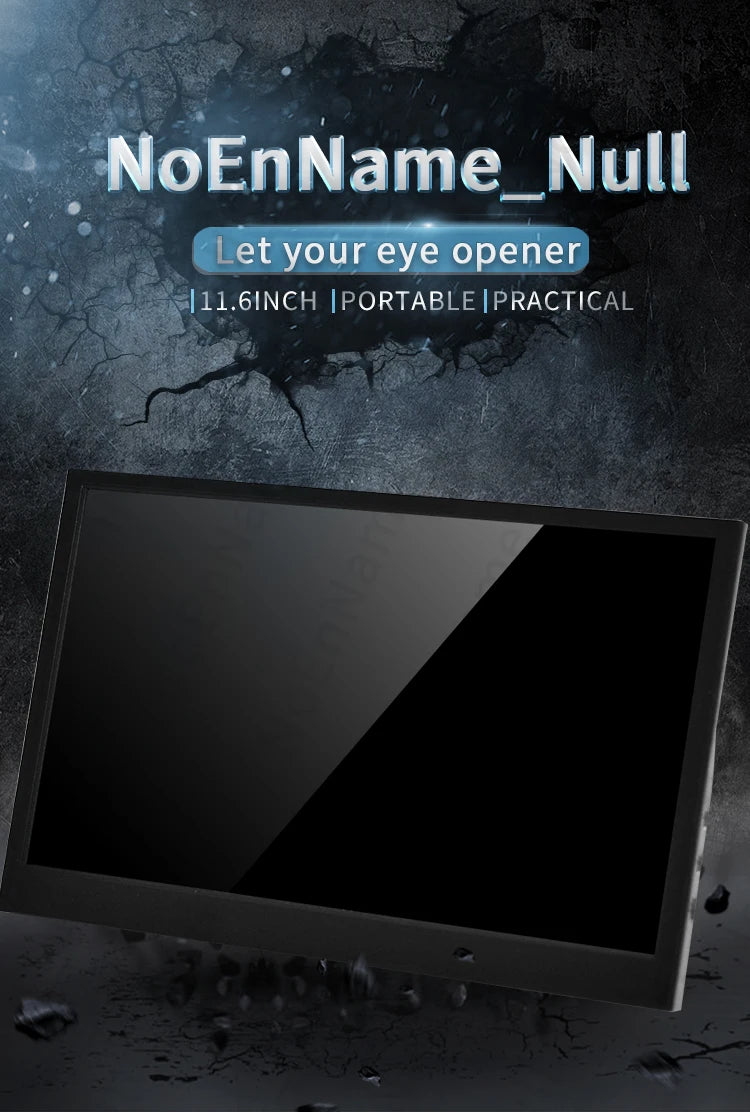 Monitor Portátil 11.6" (1366x768) LCD TFT - Pantalla Gaming para PC/Raspberry Pi/Laptop/PS4/Xbox/Switch (HDMI)