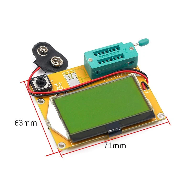 Tester Transistor LCR-T4 Diodo Triodo Capacitancia ESR Meter MOS PNP LCD Mega328 + Carcasa Acrílica