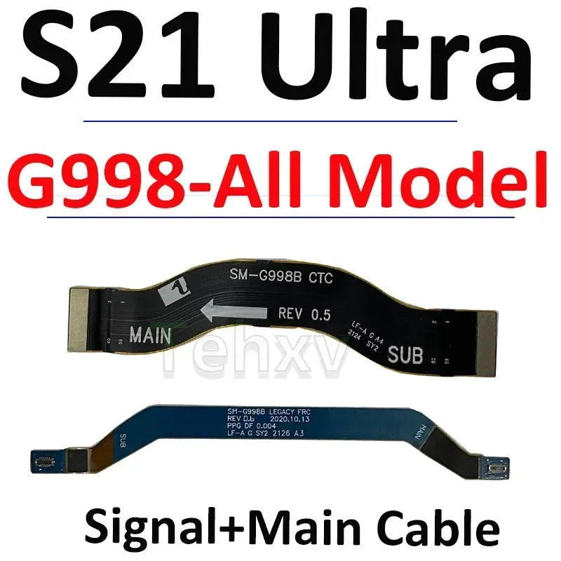 Bueno para Samsung Galaxy S21 Ultra G998 antena de señal NFC WIFI LCD Placa de carga inalámbrica Cable flexible micrófono 5G mmWave