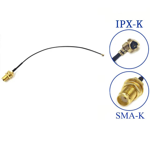 Antena WiFi 2.4GHz 3dBi RP-SMA Macho + Cable Pigtail 15cm PCI U.FL/IPX a RP-SMA Macho para ESP8266/ESP32