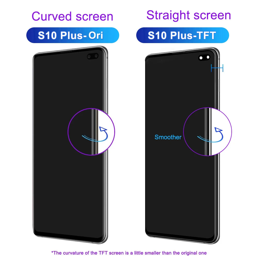 Pantalla LCD de 6,4 pulgadas para Samsung, repuesto de montaje de digitalizador con pantalla táctil, probado, S10 +, G975F, G975U, G975W, G975