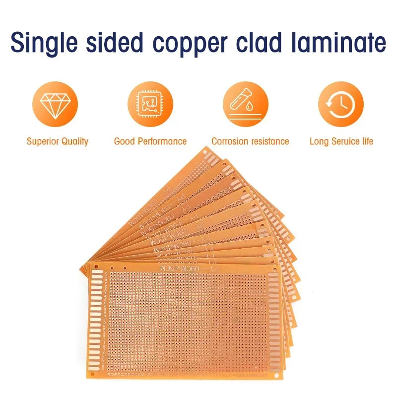 5/10pcs PCB Single Sided Circuit Board 5*7cm 7*9cm 9*15cm Bread Board Protoboard Universal Printed Circuit Boards DIY Set Yellow